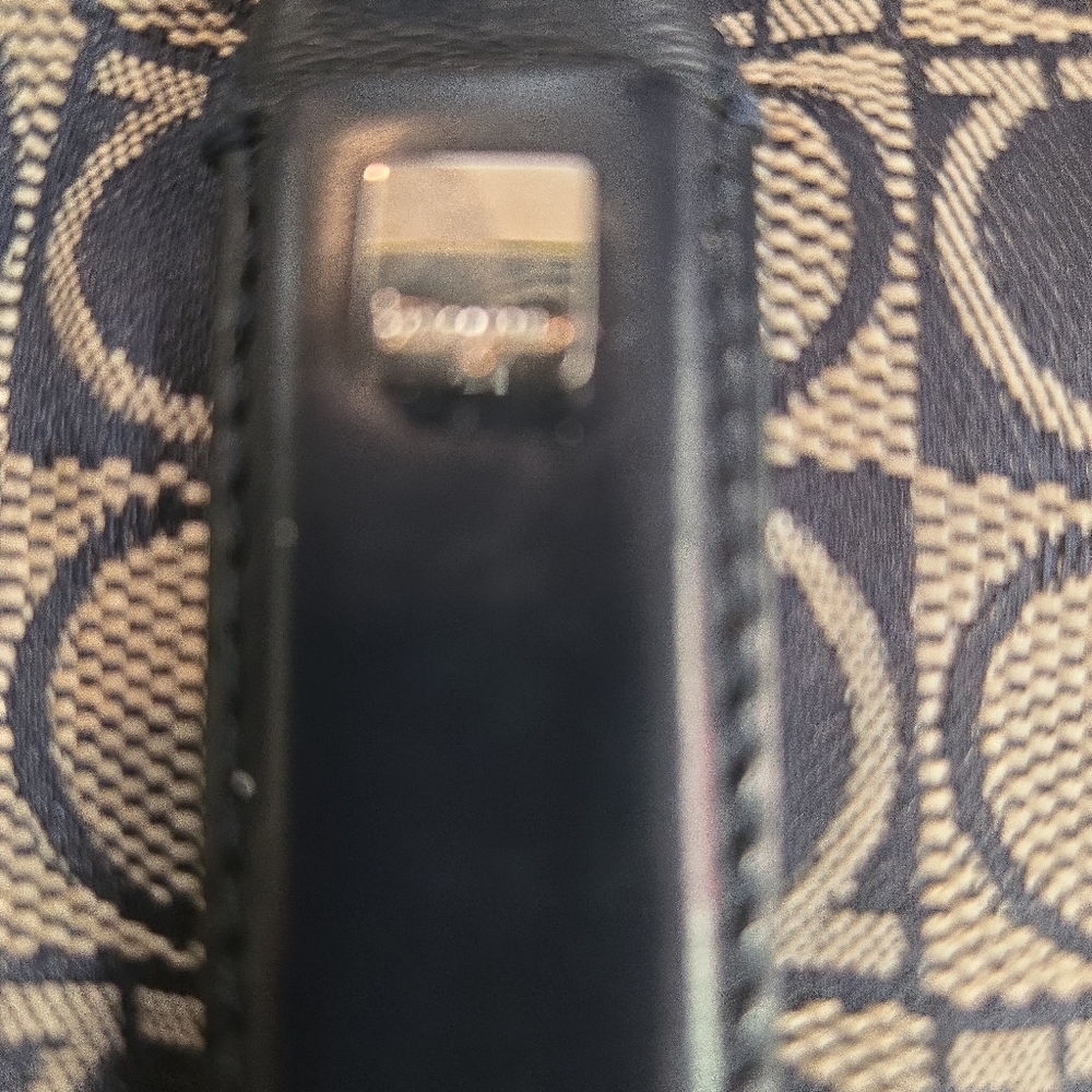 Salvatore Ferragamo Navy and Beige Canvas Patterned Women's Bag W/ Authenticity - Picture 4 of 5
